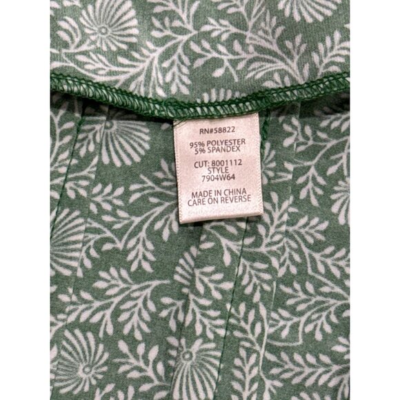 NEW Max Studio A-Line Dress M Women Green Floral Stretchy Pleats comfort Style - Picture 8 of 8